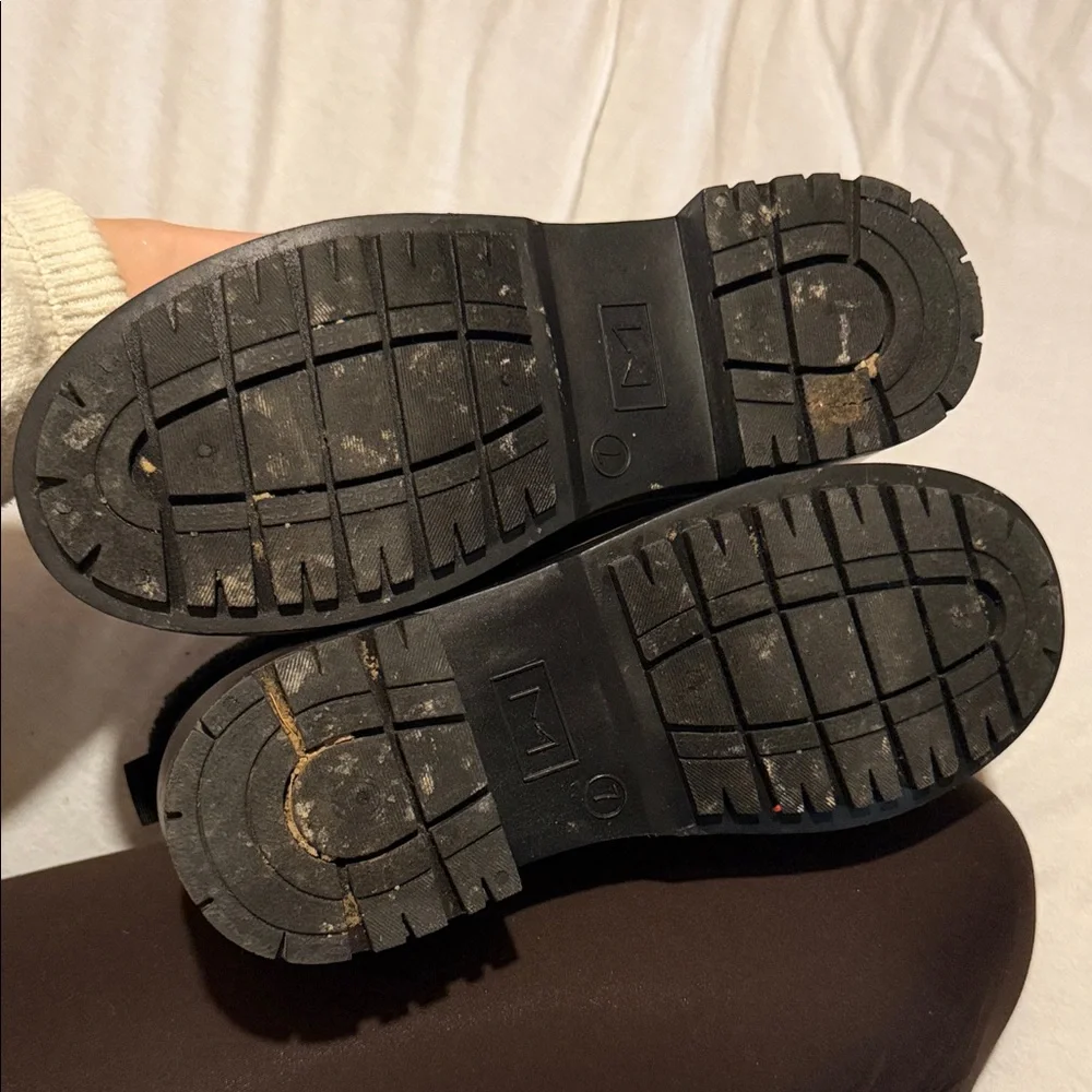 Marc Fisher Black Fur-Trimmed Ankle Boots - Picture 3 of 4